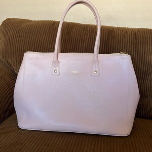 FURLA tote PVC Large 18x11x6 light pink EUC authentic